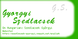gyorgyi szedlacsek business card